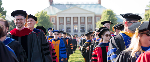 The faculty procession during Commencement